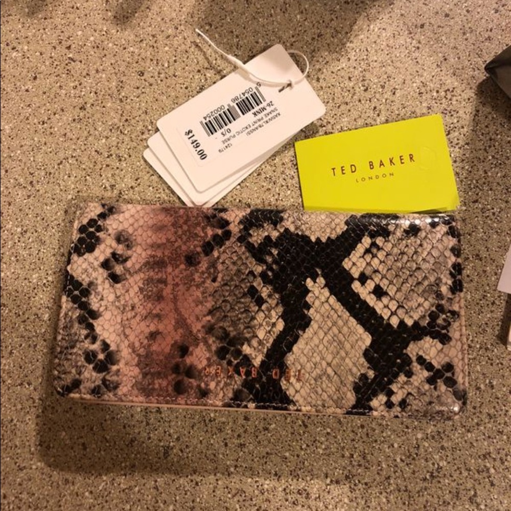 Ted Baker Vintage Pink Snake Print Wallet